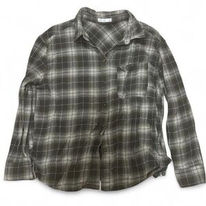 Green Plaid Button-Up Shirt